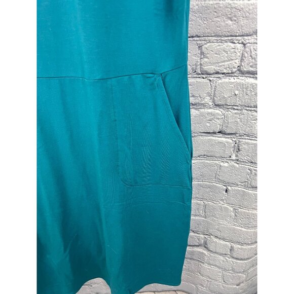 J. Jill Wearever Collection 2X Teal Green Knit T-Shirt Dress Cap Sleeves - Picture 6 of 12